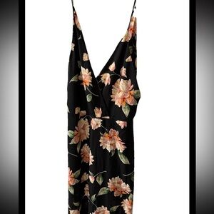 Lush Black Floral Maxi Dress